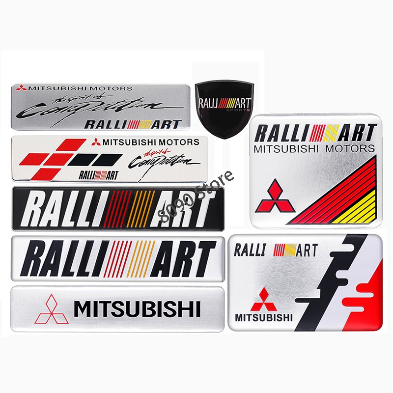 3D Black Alloy RALLIART Body Emblem Badge Rear Side Sticker For Mitsubishi EVO