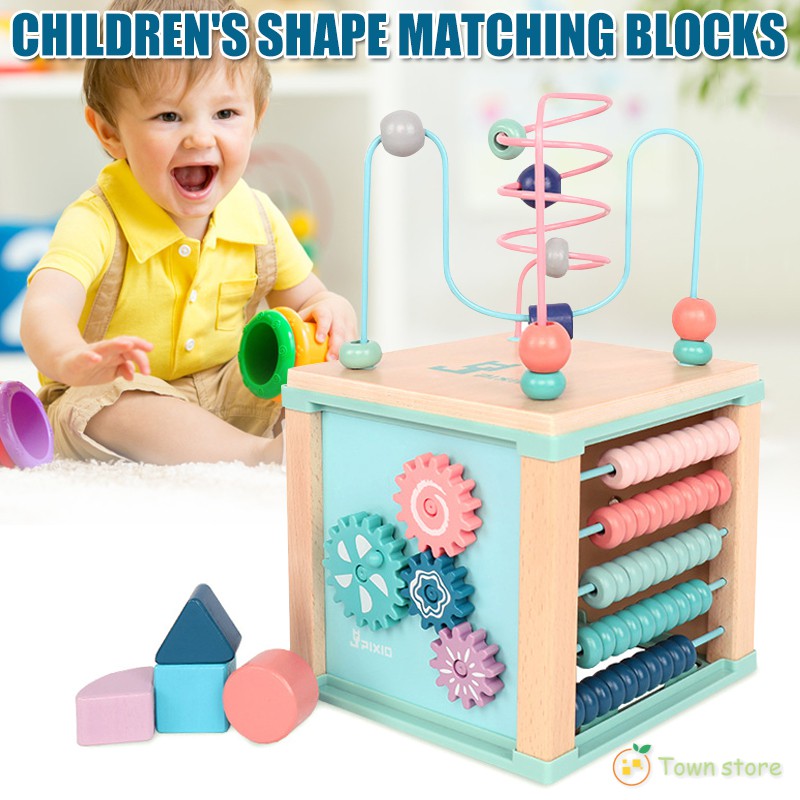 baby activity cube wooden