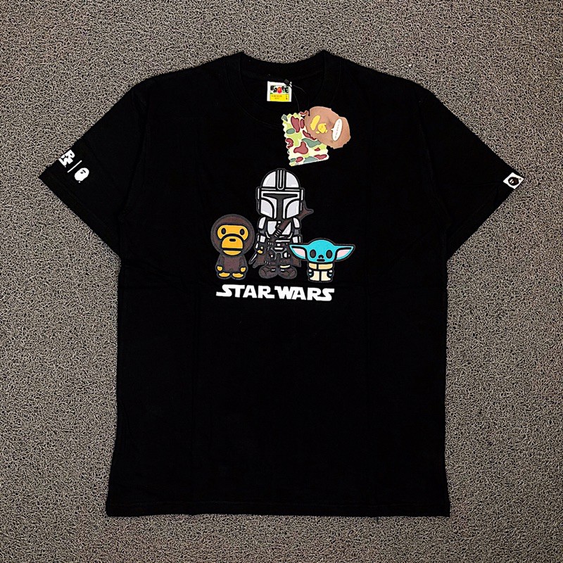 Bape X Starwars Black Import T Shirt Label Shopee Philippines