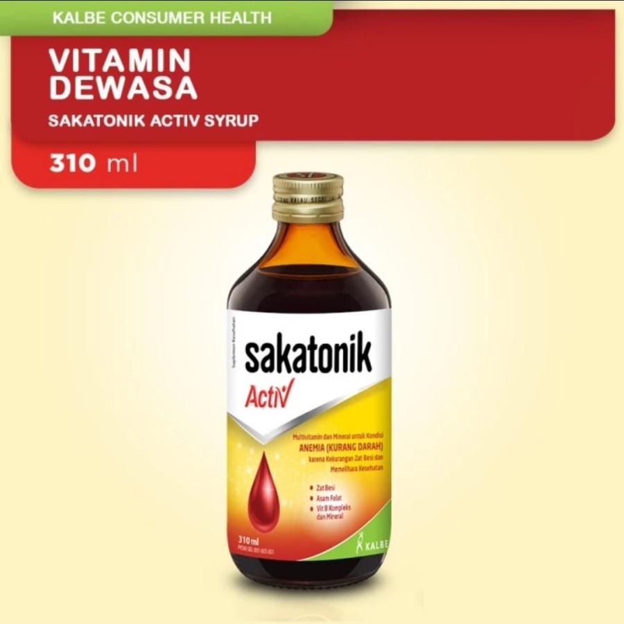 Sakatonic Activated Syrup 310 ml Mineral Multivitamin Blood Reduction