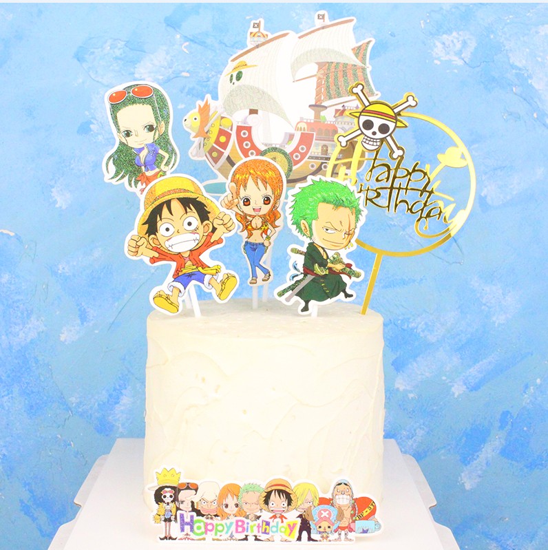 Baking Cake Decoration One Piece Theme Dessert Table Decoration Card Luffy Acrylic Scene Dress Up Needs Shopee Philippines