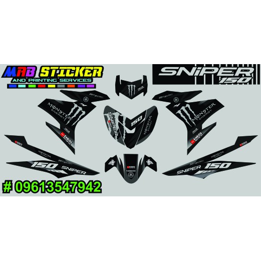 Sniper 150 Monster Grey Decals Shopee Philippines