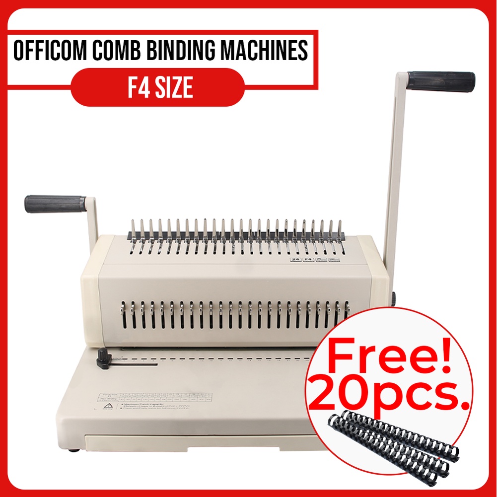 Comb Binding Machines F4 Size ( Long Legal ) with FREE 20pcs PLASTIC RING BINDER