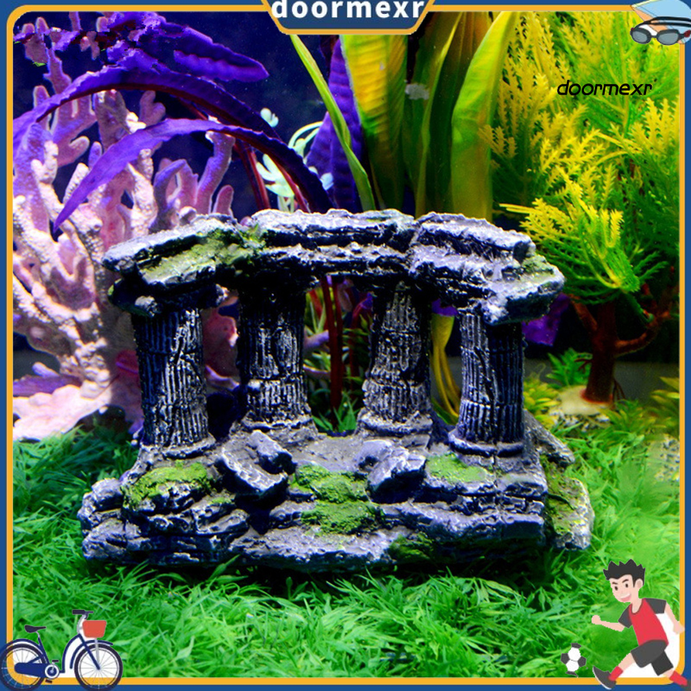 DORM_Aquarium Fish Tank Decoration Artificial Roman Column Ruins Castle ...