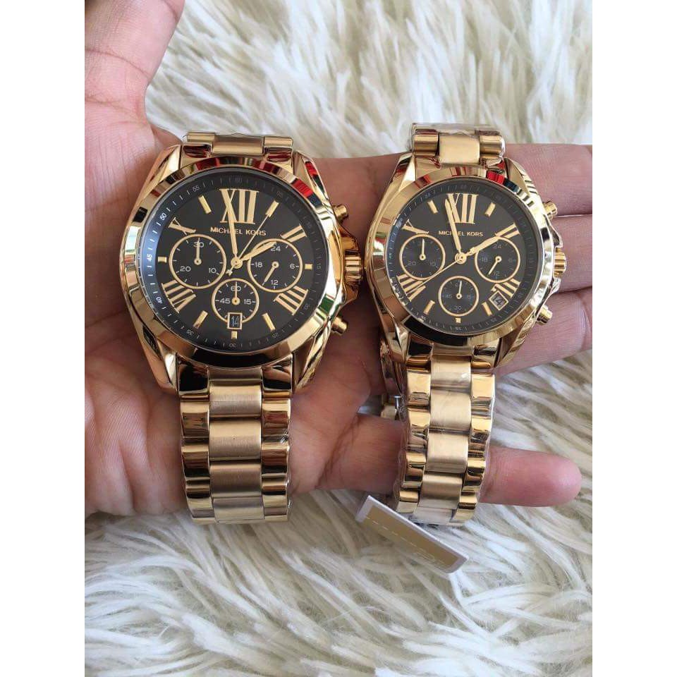 michael kors black and gold watch