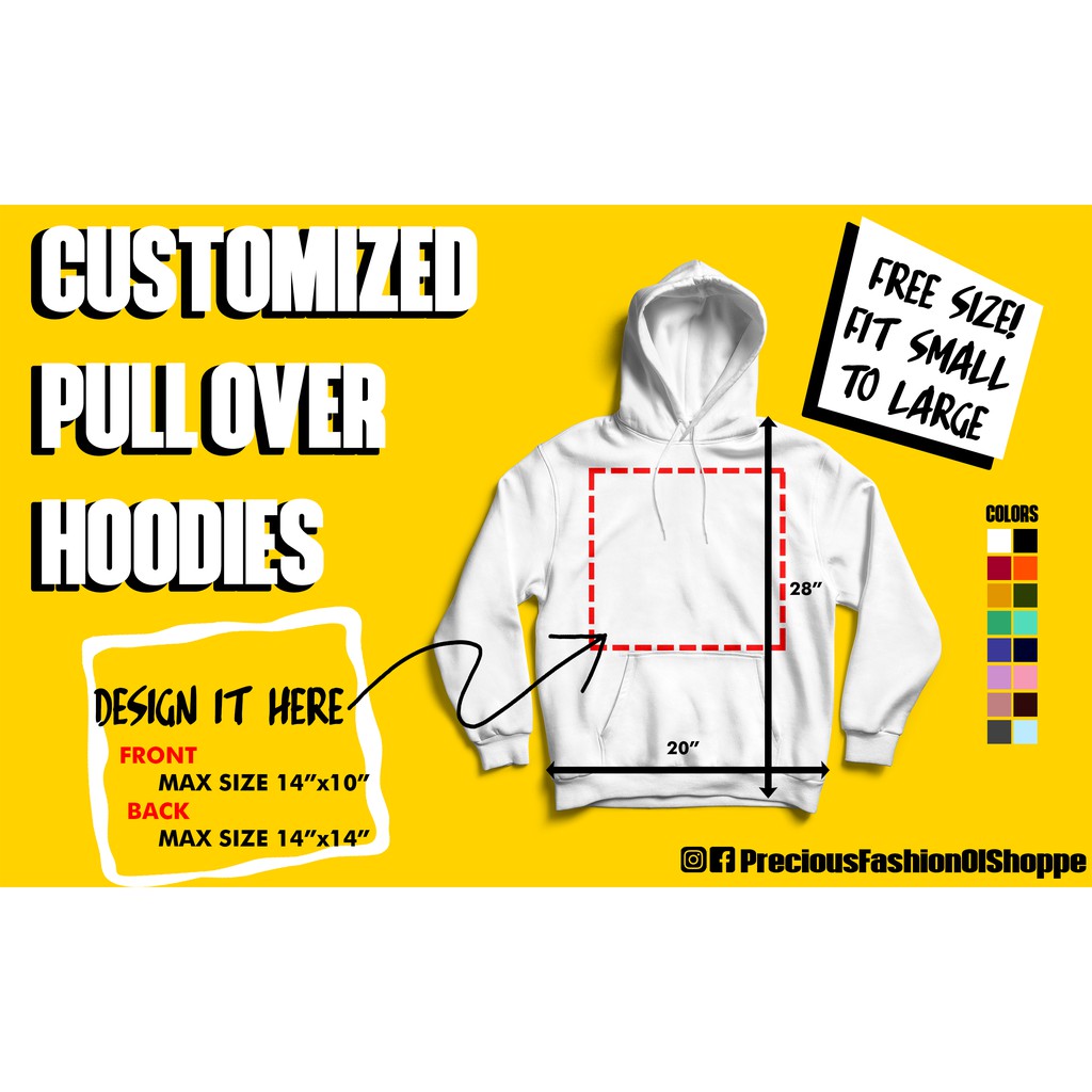 Customized Pull Over Hoodies Unisex | Shopee Philippines