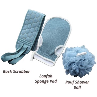 3pcs/Set Exfoliating Loofa Back Strap Scrubber Shower Body Sponge Bath Brush #9