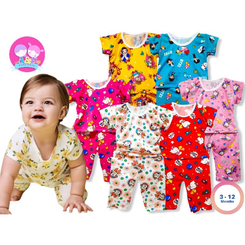 Terno pajama baby girl 6 Pairs terno 3 to 12 months assorted character