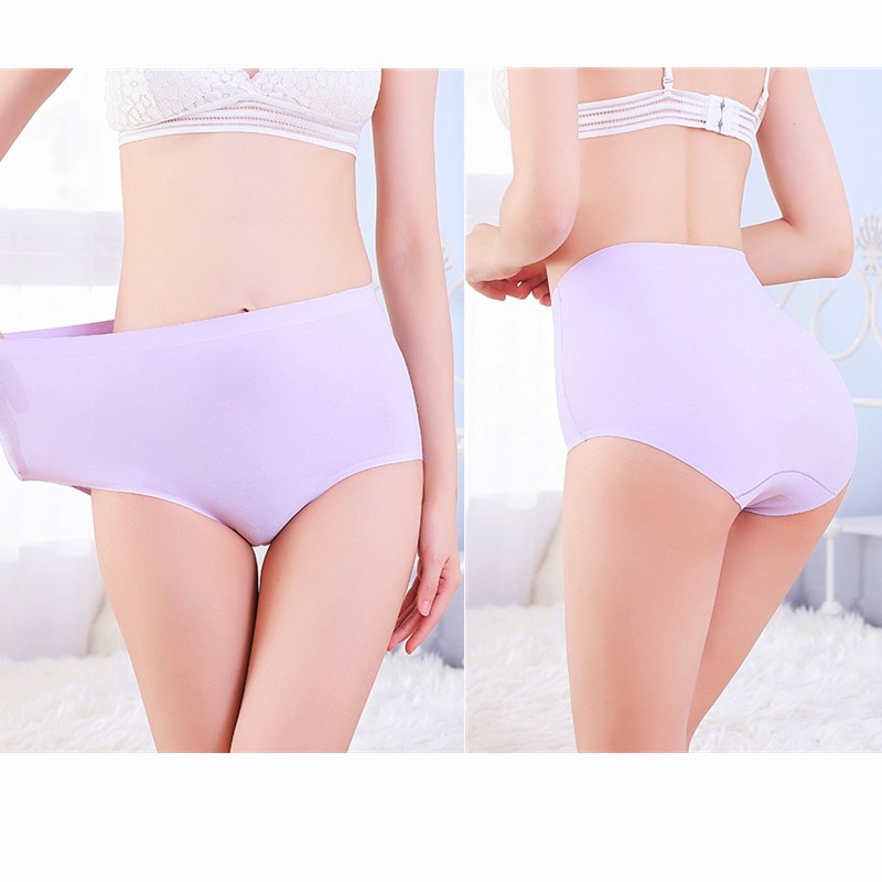Ice Silk Women Panties Seamless High Waist Comfortable Briefs Breathable Underwear Shopee