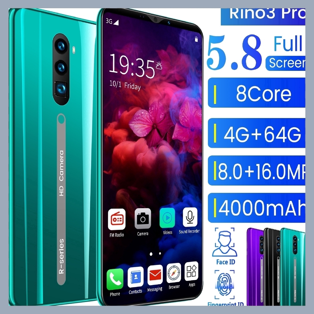 Rino 3 Pro 5 8 Inch Smartphone 3g Network 4gb Ram 64gb Rom Mobilephone Android 9 1 In Stock Shopee Philippines