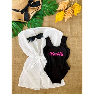 Little Vella Barbie Swimwear w Mesh Kimono (1 - 6 Years Old) | Shopee