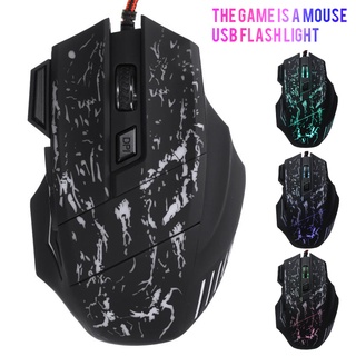 5500DPI 7 Buttons Colorful LED USB Wired Optical Gaming Mouse For PC Laptop