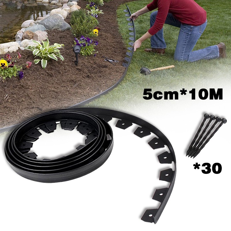 10m Garden Flexible Lawn Grass Edging Border Grass Edging Decor Fence ...