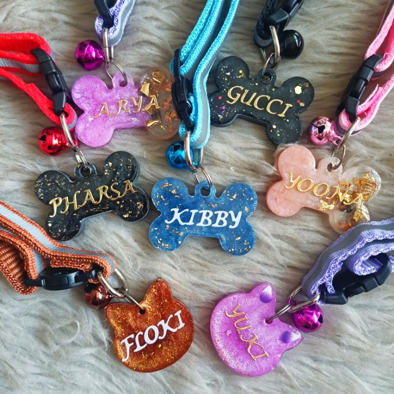 （hot sale 2022)Customized Resin Dog and Cat NAMETAG - with collar #1