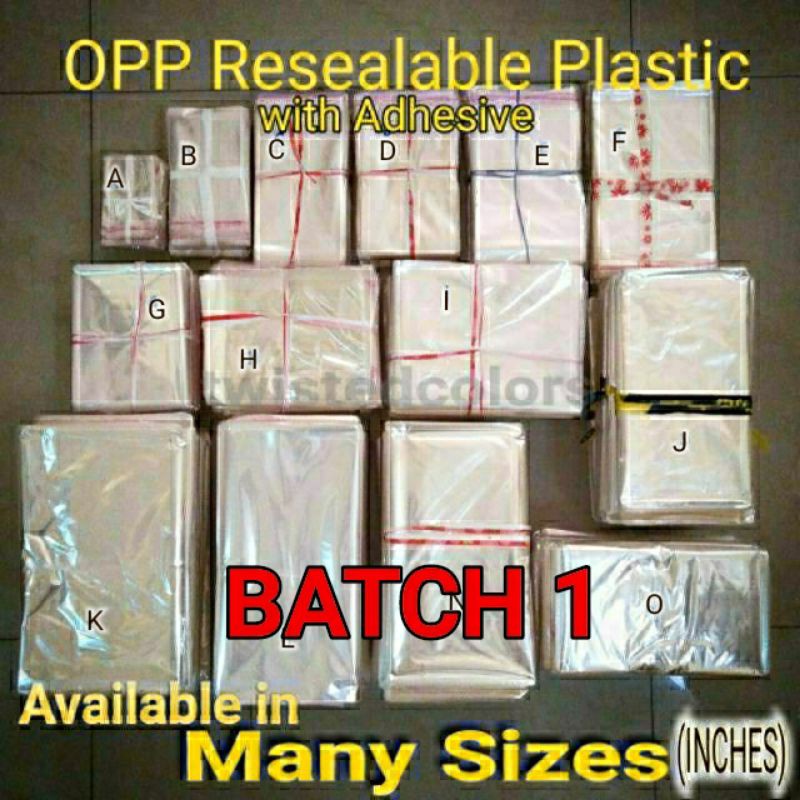 Batch 1 (A To I) Opp Resealable Plastic With Adhesive 100Pcs Per Pack ...