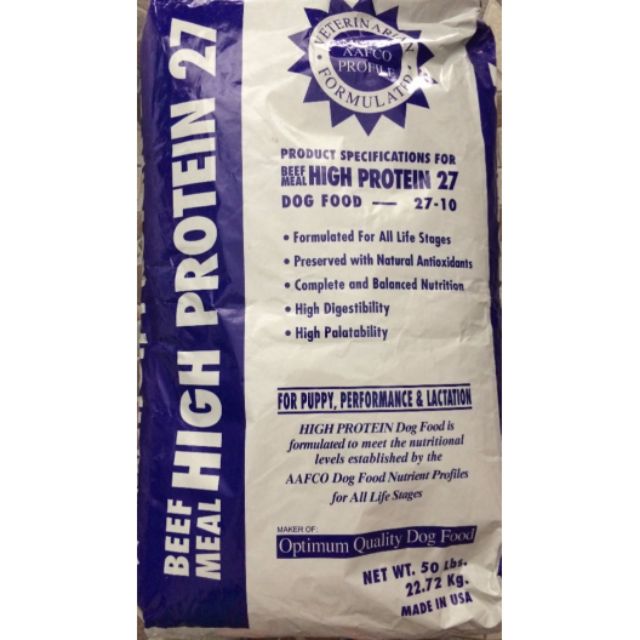 high protein 27 dog food