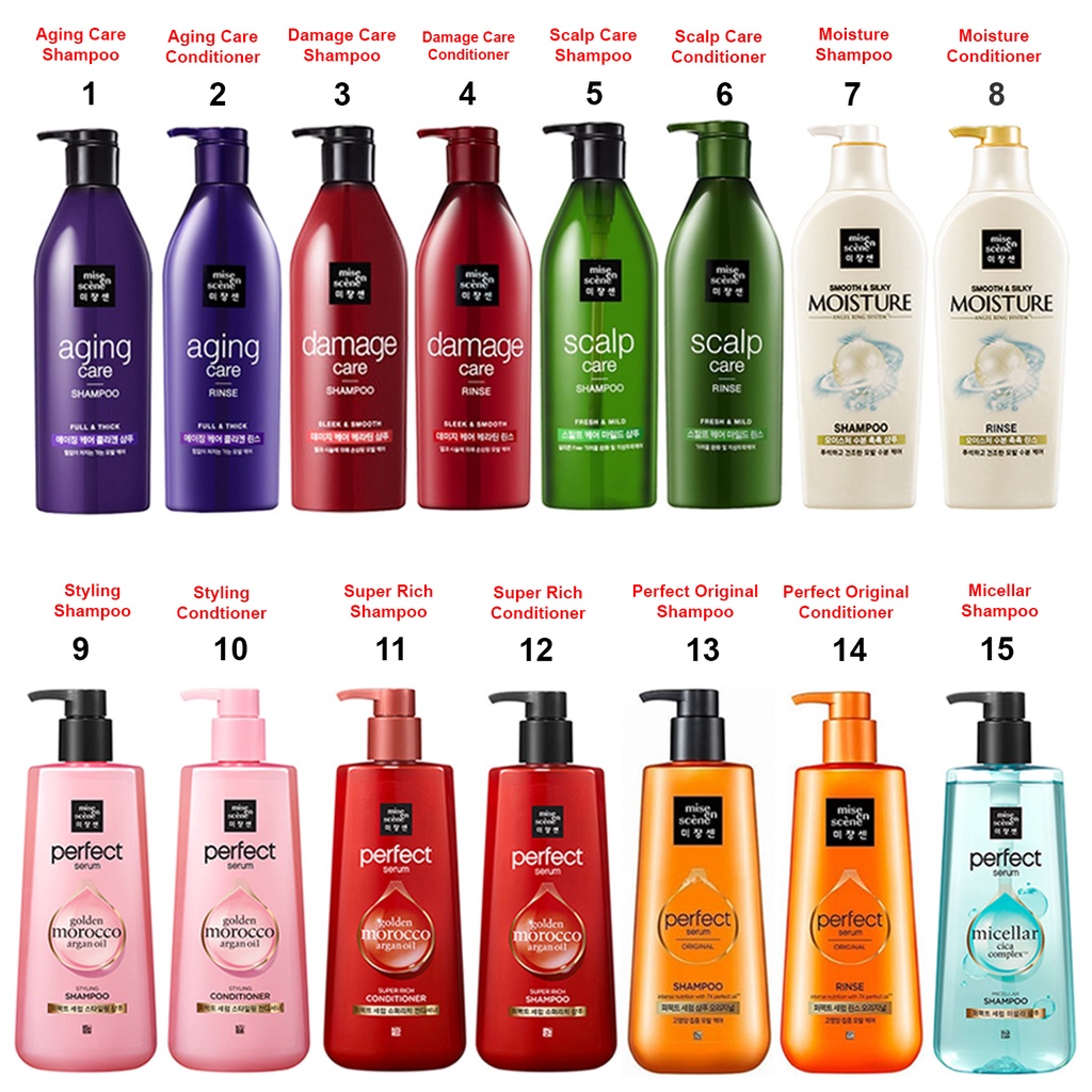 Amore Pacific Mise En Scene Shampoo Conditioner Ml Korea Beauty Korean Produc Shopee