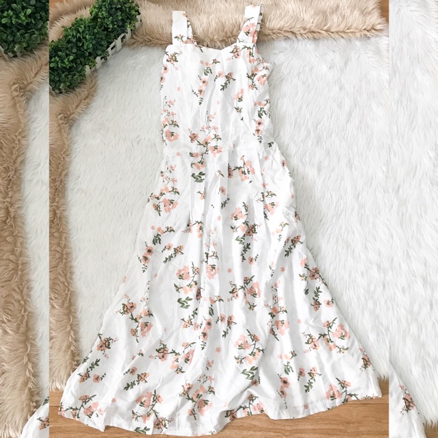 long floral white dress