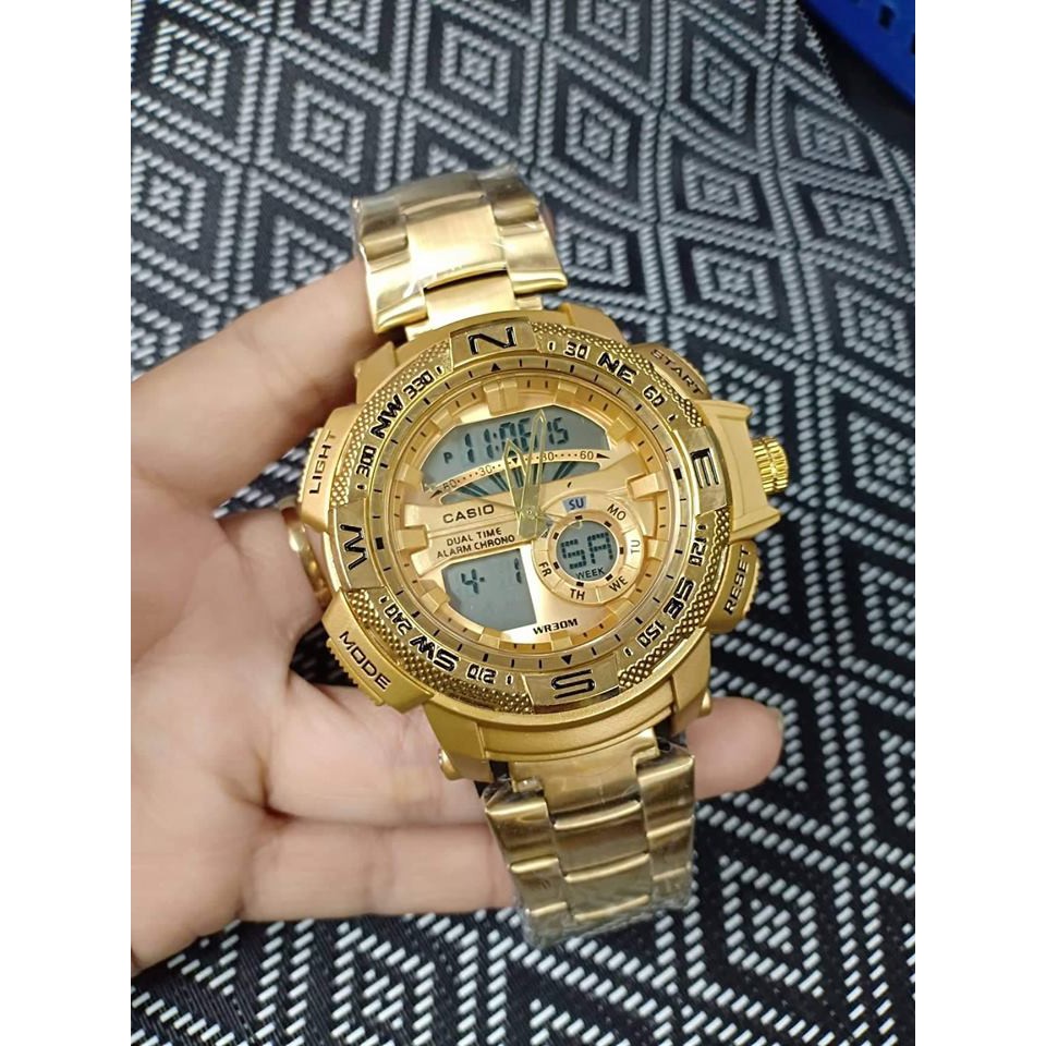 gold g shock metal