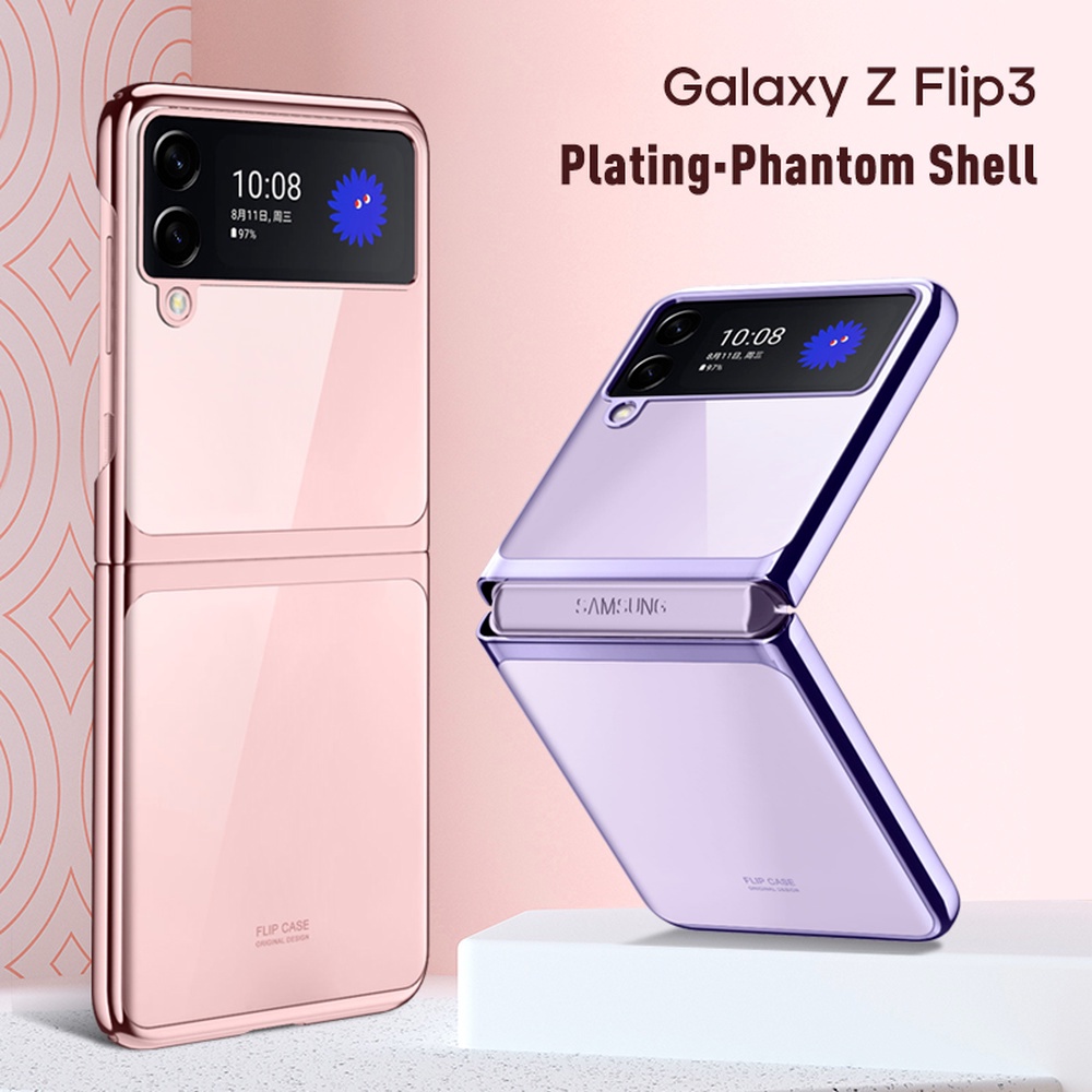 Samsung Galaxy Z Flip 3 5g Z Flip3 Zflip3 5g Casing Luxury Fashion Plating Transparent Folding Phone Case Shockproof Slim Thin Hard Back Cover Shopee Philippines