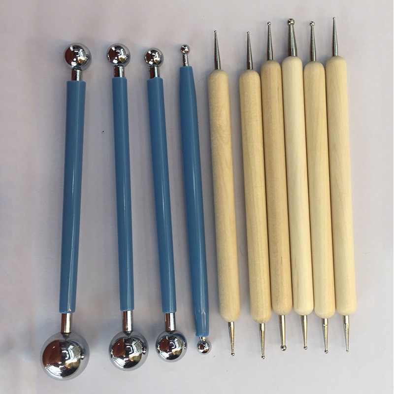 Pottery Clay Craft Growment 10 Piece Dotting Tools Ball Styluses for Mandala Painting Embossing Art 