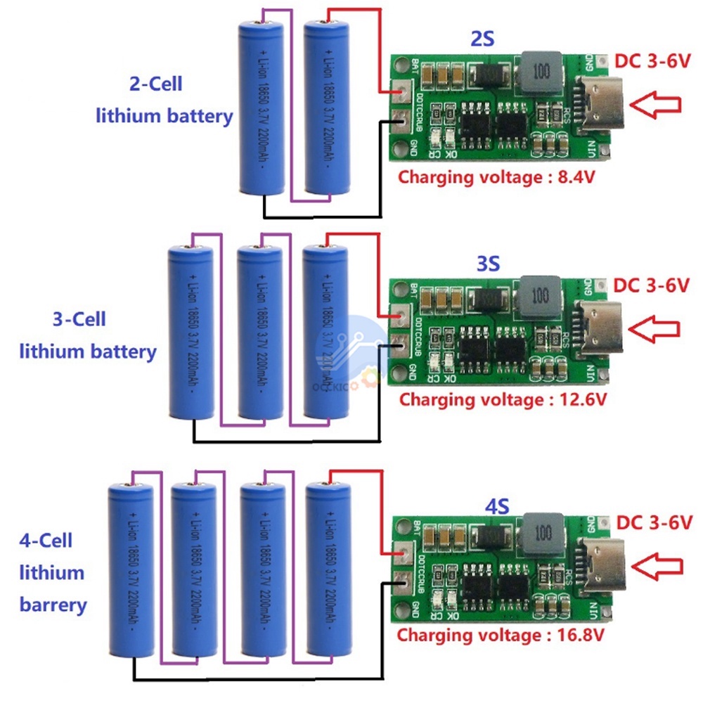 Multi Cell 2S 3S 4S Type C To 8 4V 12 6V 16 8V Step Up Boost LiPo 