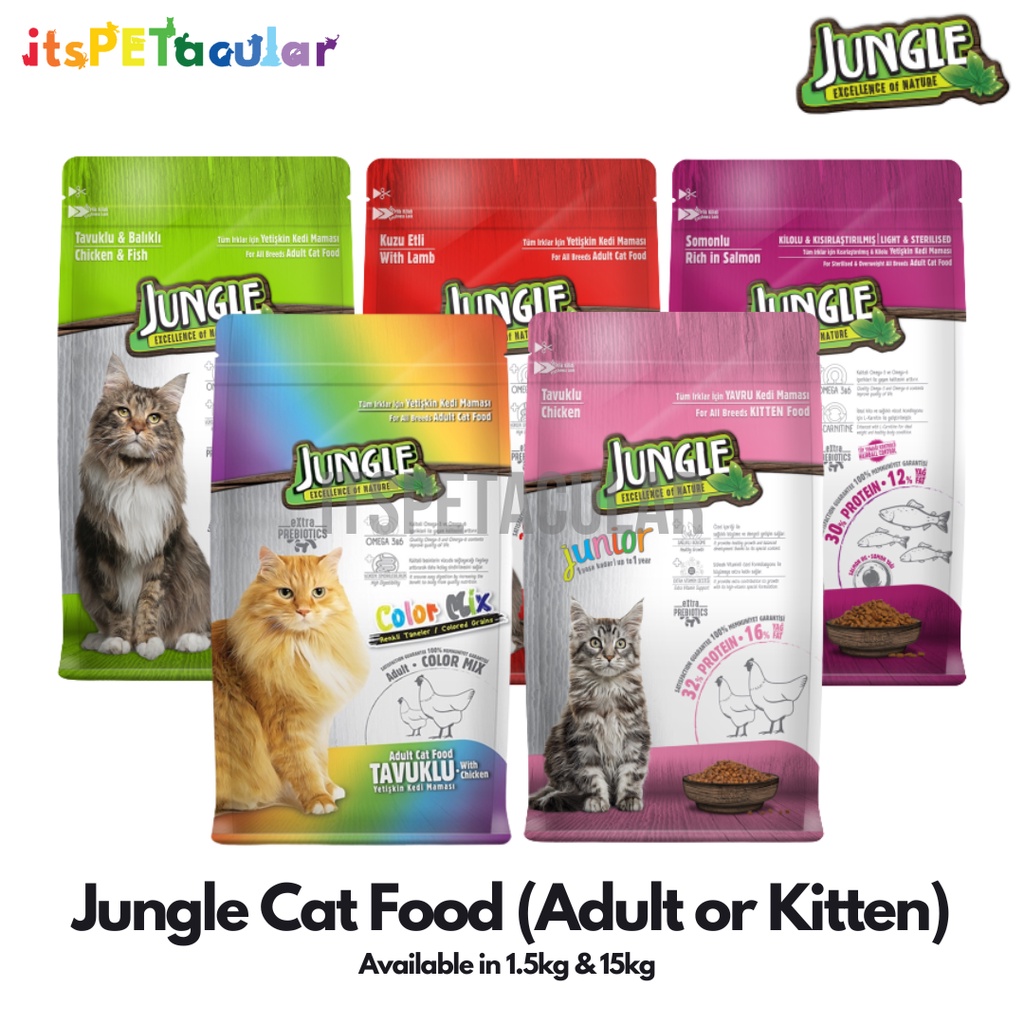 Jungle Dry Cat Food For Adult or Kitten (1.5kg) Shopee Philippines