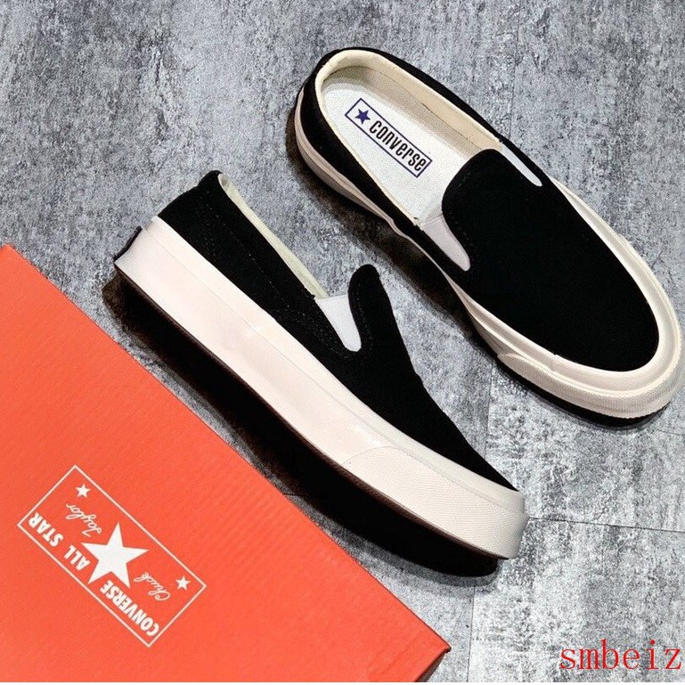 Converse Classic Lazy Set of Scallops men women Slip-on shoes black  sneakers | Shopee Philippines