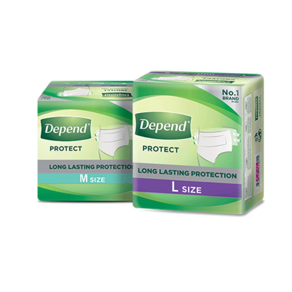 Depend Protect Medium Tape Diaper 12s / Large 10s Shopee Philippines