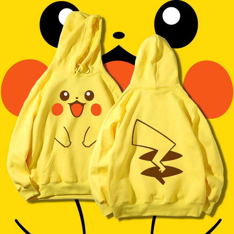 cute anime hoodies sweatshirts couples student cotton pikachu hoodie pokemon