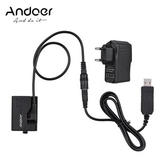 Tomorrowlife Andoer ACK-E10 5V USB Dummy Battery DC Coupler (Replacement for LP-E10) with Power Adapter Compatible with Canon EOS Rebel T3/T5/T6/T7/T100/Kiss X50/Kiss X70/1100D/1200D/1300D/2000D/4000D