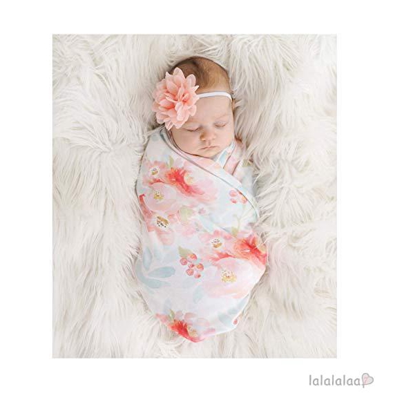 baby girl swaddle blanket and headband