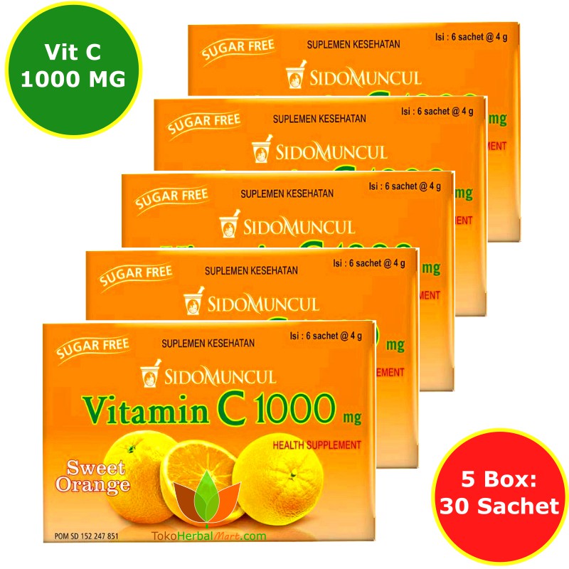 30 Sachets Of Sidomuncul Vitamin C 1000 Mg Orange Flavor Sweet Orange Vit C Body Supplements Shopee Philippines