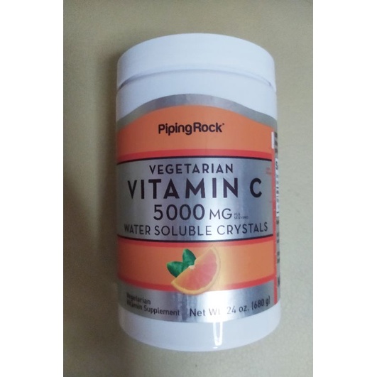 Piping Rock Vegetarian Vitamin C 5000mg Water Soluble Crystals Shopee