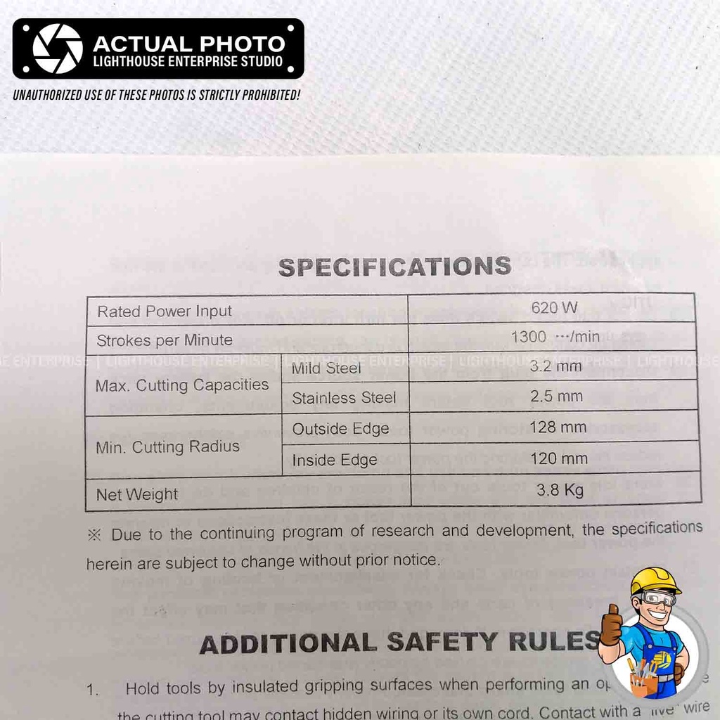 DCA 620W Electric Nibbler (AJH32) w/ FREE Gloves + 3M Meter *LIGHTHOUSE ENTERPRISE*