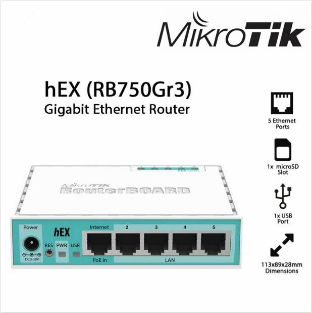 Mikrotik RB750Gr3 HEX 5-port Gigabit SOHO Management router presyo ₱6,999