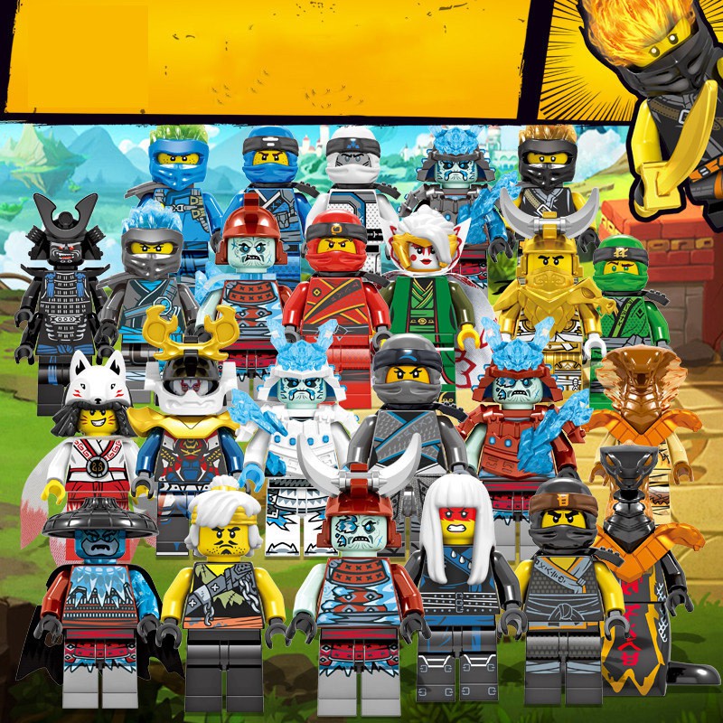 Tiolo Ninjago Minifigures Building Blocks Toys with Accessories for Kids Set 24Pcs