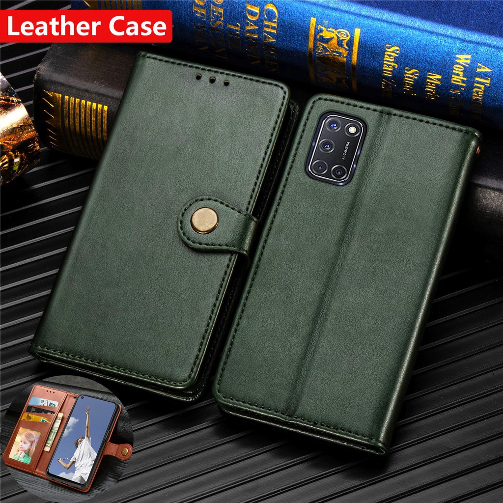 Oppo A52 A92 Leather Phone Case Card Slot wallet Shockproof Magnetic