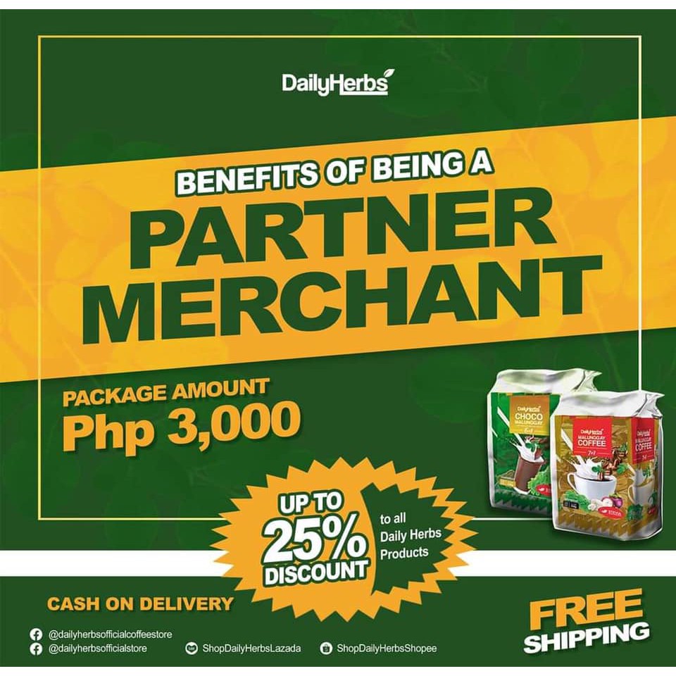 Partner Merchant 20 Packs {ALL ORGANIC AND NATURAL} Daily Herbs