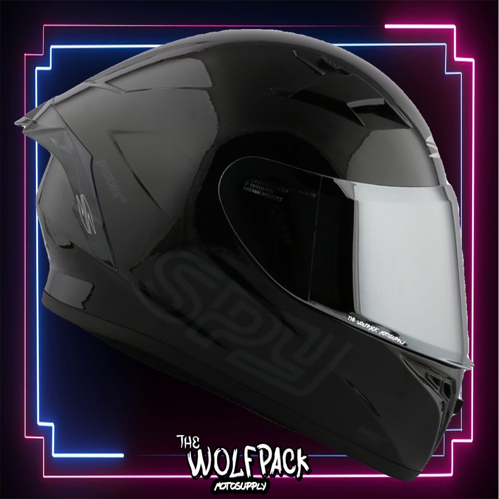 Spyder Phoenix+ Gloss Black Motorcycle Helmet THE WOLFPACK MOTOSUPPLY