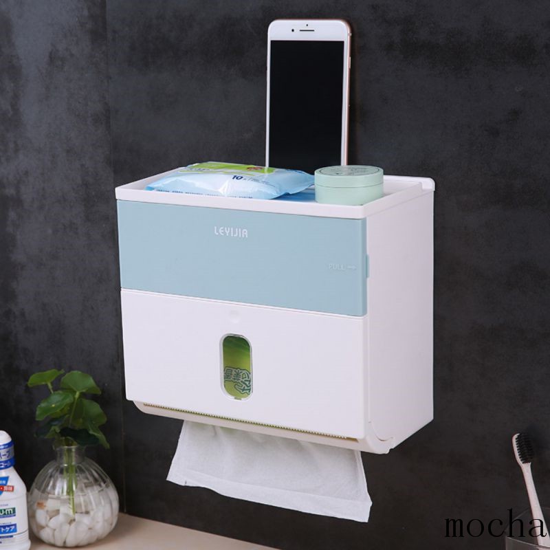 Plastic Wall Mount Toilet Paper Roll Tissue Box Holder Bathroom