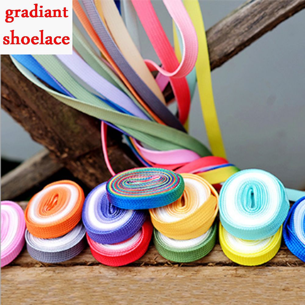 1 pair Flat Candy Color Gradient Shoe Laces Shoelaces Shopee Philippines