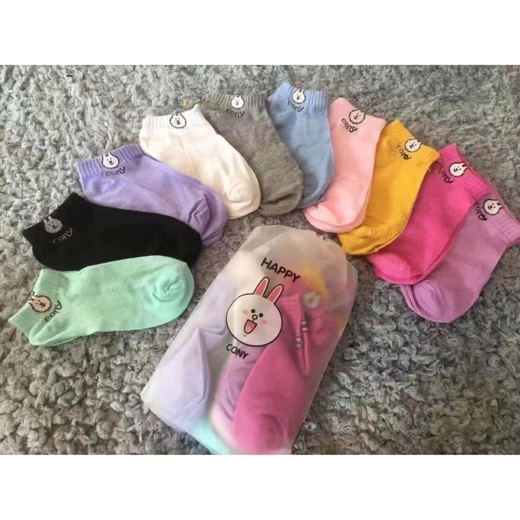 Styleclub Set of 10 pairs cony Cute Ankle Socks For Girls on sales Unisex New Style Fashion Ankle So