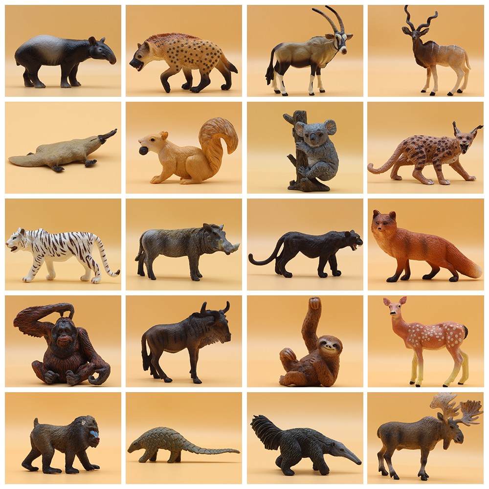DIY Wild Jungle Zoo Animal Models Action Figures Targe Panda Lion  Collection Model Educational Toys For Children Gift | Shopee Philippines