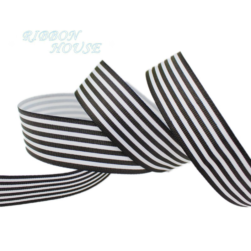 black and white grosgrain ribbon