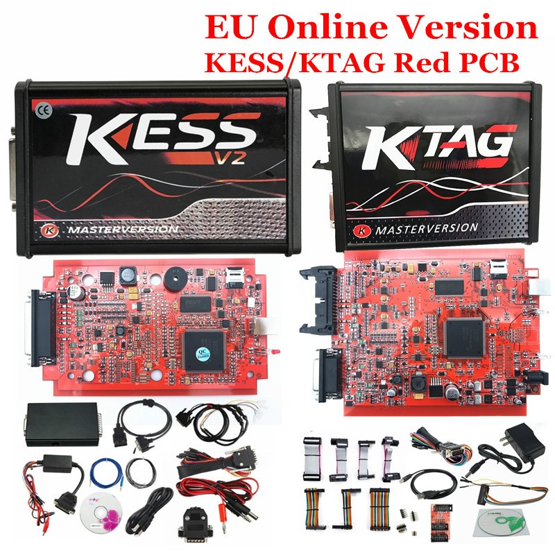 Red KESS V2.53 V5.017 No Tokens ECU Chip Tuning Master ECU programmer ...