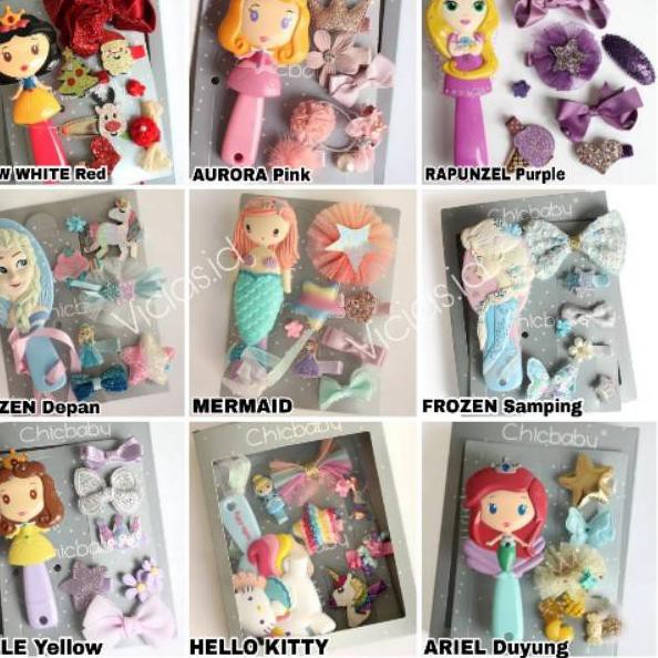 Inireadysm212 Jk10 - Comb Set Of Disney Frozen Hello Kitty Children 's Ribbon Clips
