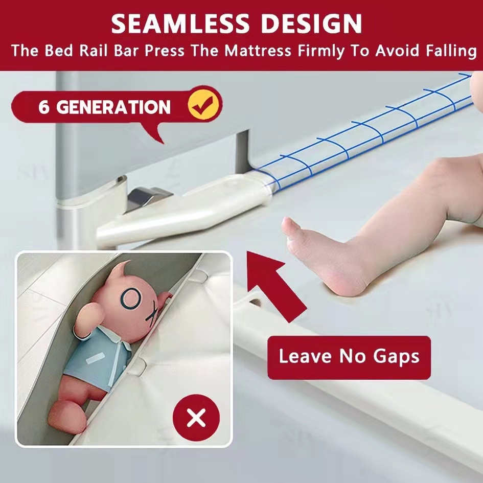Timoo Slide Down Baby Bed Fence Baby Safety Bed Guard Bed Guard Gate