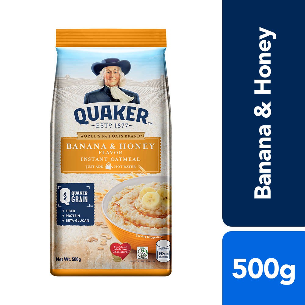 Quaker Flavored Oatmeal Banana & Honey 500g | Shopee Philippines