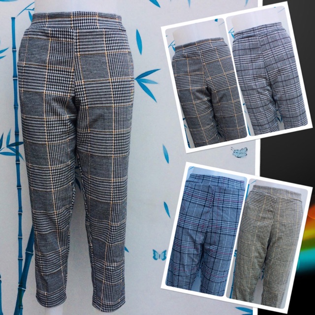 checkered pants plus size